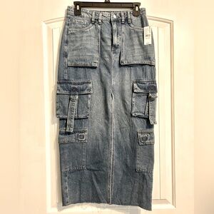 Women’s Blue Denim Cargo Skirt
